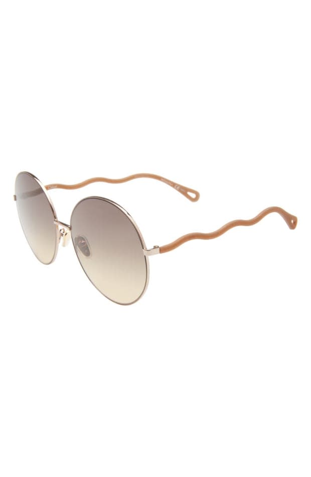 <p>Chloé 62mm Round Sunglasses, $365, <a href="https://rstyle.me/+JtLu7jGuyKJ8gcM6sZrMKw" rel="nofollow noopener" target="_blank" data-ylk="slk:available here;elm:context_link;itc:0;sec:content-canvas" class="link ">available here</a>.</p>