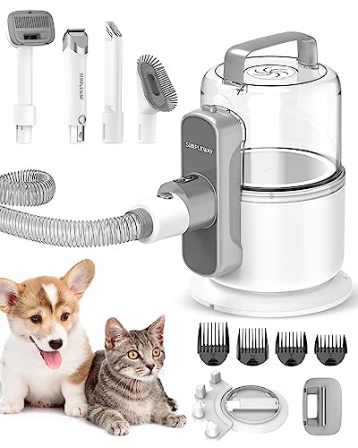 Simple Way Pet Grooming Vacuum, 6 in 1 Dog Grooming Kit with 3 Suction Mode and Large Capacity…
