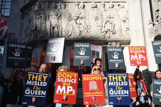 Protesters outside the Supreme Court