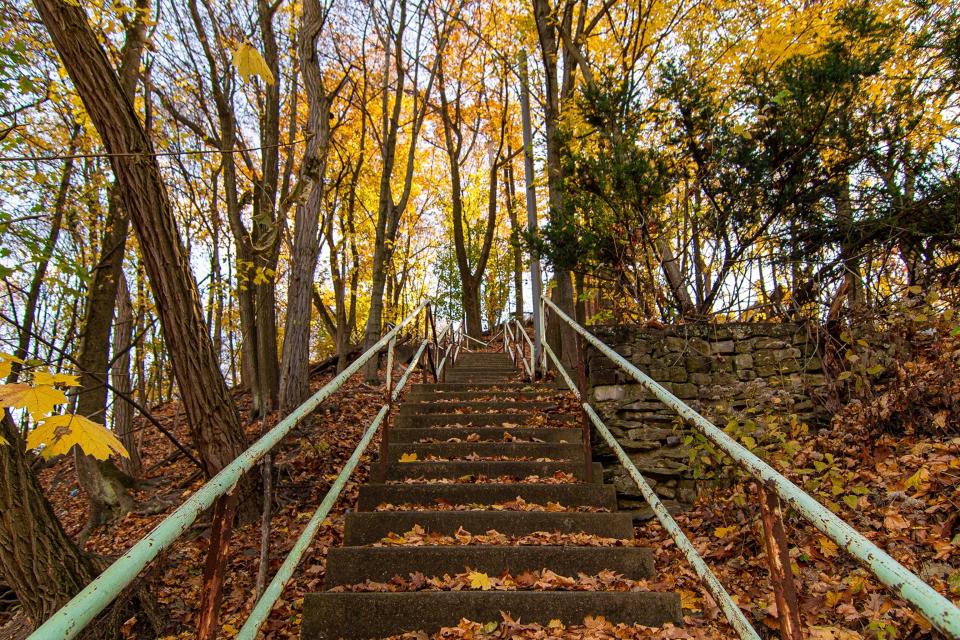 The Kerr Street city steps in the West End in the Fall.