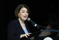 Democratic presidential candidate Sen. Amy Klobuchar, D-Minn., speaks at the National Action Network South Carolina Ministers' Breakfast, Wednesday, Feb. 26, 2020, in North Charleston, S.C. (AP Photo/Matt Rourke)