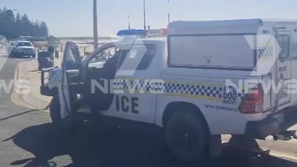Emergency services raced to the scene of a serious shark attack near Beachport Jetty in Beachport, South Australia at 7.45am on October 2, 2023. Picture: 7News