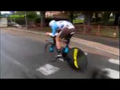 <p>French racer Maxime Roger was having a normal time trial at the Tour de Moselle when his handlebar slipped and sent him sailing and skidding. </p><p><a href="https://www.youtube.com/watch?v=dPEfiN0s-KA  " rel="nofollow noopener" target="_blank" data-ylk="slk:See the original post on Youtube;elm:context_link;itc:0;sec:content-canvas" class="link ">See the original post on Youtube</a></p>