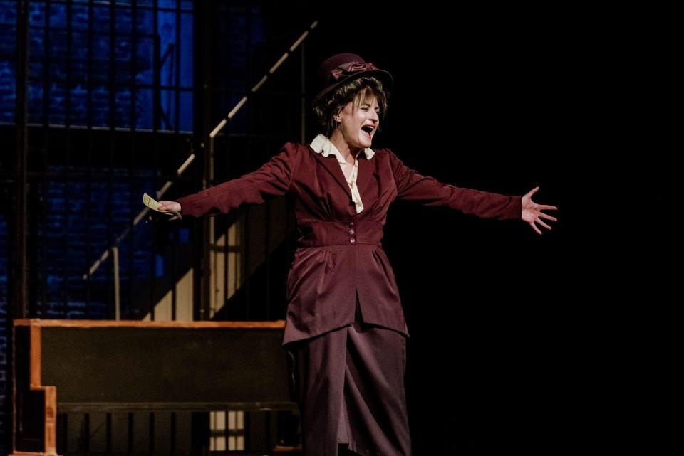 Kendra Goehring as Fanny Brice in Opera House Theatre Co.'s production of "Funny Girl" at Thalian Hall.