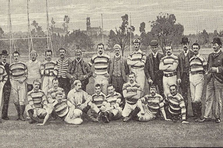 Caras serias en la primera versión de British & Irish Lions, hace 133 años: el seleccionado de las islas británicas fue creado en 1888.