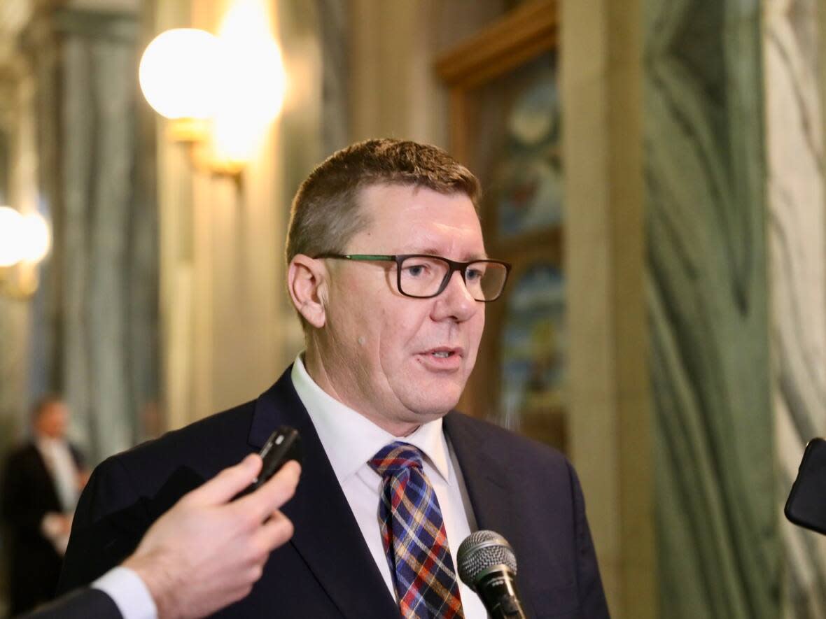 Premier Scott Moe says Saskatchewan will use federal money to accelerate initiatives it has already set in motion, including reducing surgical wait times and hiring more health-care workers. (Alexander Quon/CBC - image credit)