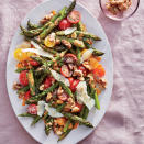 <p>Asparagus is like a poster child for umami, high in the glutamates that create savory satisfaction. Ditto for Parmigiano-Reggiano cheese, which also delights with its signature crunchy salt crystals.</p> <p><strong>Pantry Checklist</strong></p> <ul><li>Asparagus</li> <li>Cherry Tomatoes</li> <li>Walnut Halves</li> <li>Anchovy Fillet</li> <li>?Parmigiano-Reggiano Cheese</li> </ul><p><strong>Hands-on: </strong>20 minutes<br><strong>Total: </strong>35 minutes </p> <p> <a rel="nofollow noopener" href="http://www.myrecipes.com/recipe/roasted-asparagus-walnuts-parmesan-cherry-tomatoes" target="_blank" data-ylk="slk:View Recipe: Roasted Asparagus with Walnuts, Parmesan, and Cherry Tomatoes;elm:context_link;itc:0;sec:content-canvas" class="link ">View Recipe: Roasted Asparagus with Walnuts, Parmesan, and Cherry Tomatoes</a></p>