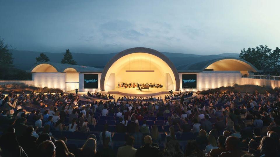 An artist's rendering shows a possible design for a proposed 4,000-seat amphitheater at Moorpark College.