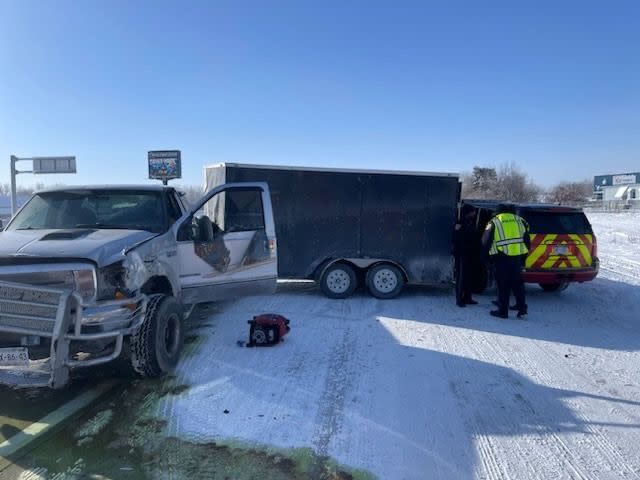 The scene of a crash involving Kalamazoo Department of Public Safety vehicles on Jan. 14, 2024. (Courtesy of the Kalamazoo Department of Public Safety)