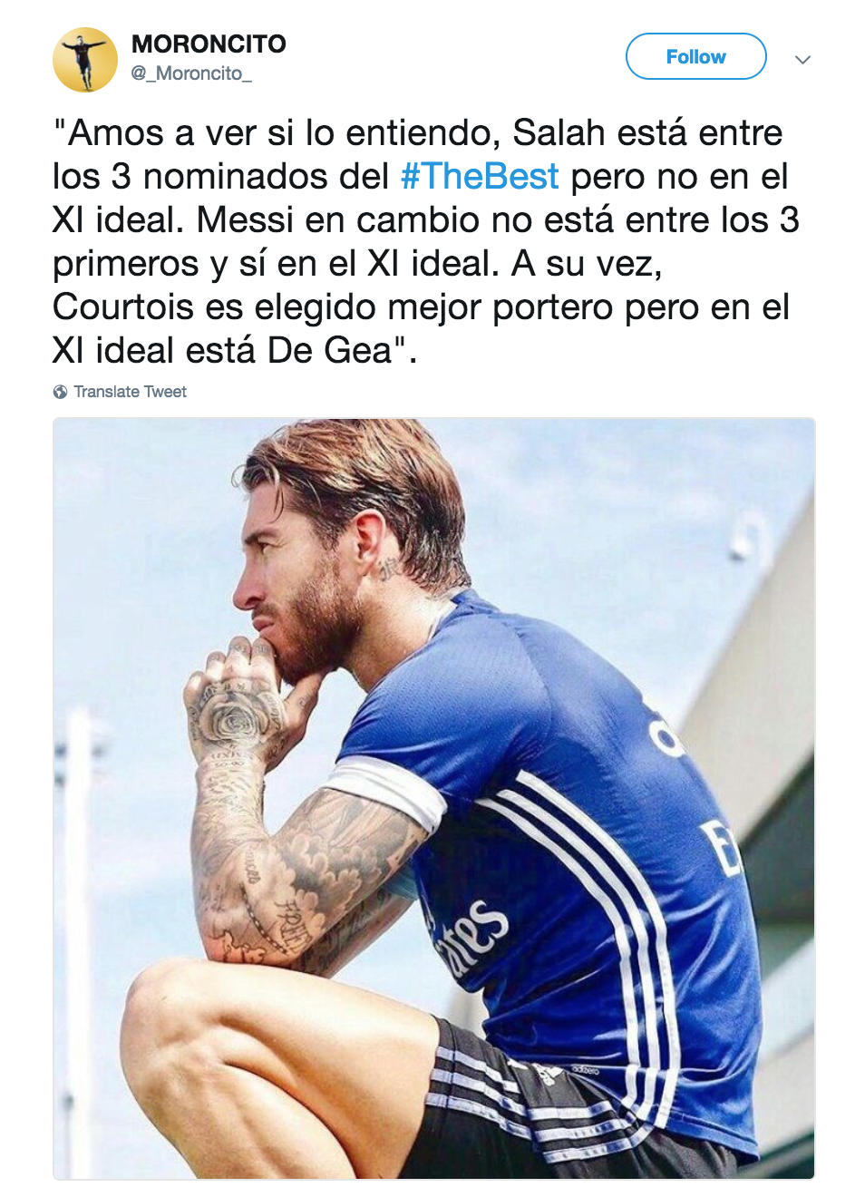 Los mejores memes de la entrega de los premios The Best de la FIFA