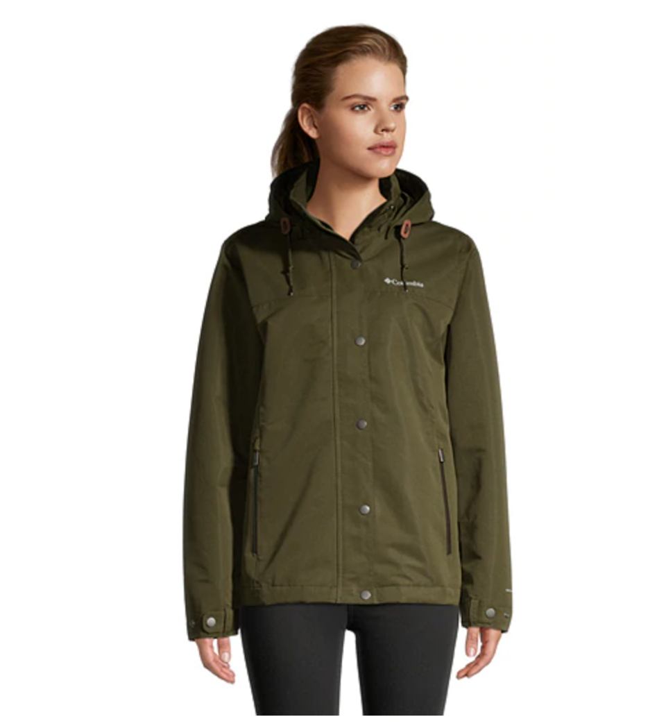 Columbia Women's Preston Hollow Hooded Rain Jacket. Image via Sport Chek.