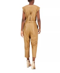 INC International Concepts Women's Faux-Leather Jumpsuit