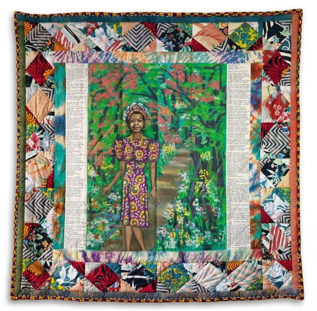 "Maya's Quilt of Life" by Faith Ringgold, 1989, part of the Maya Angelou art collection