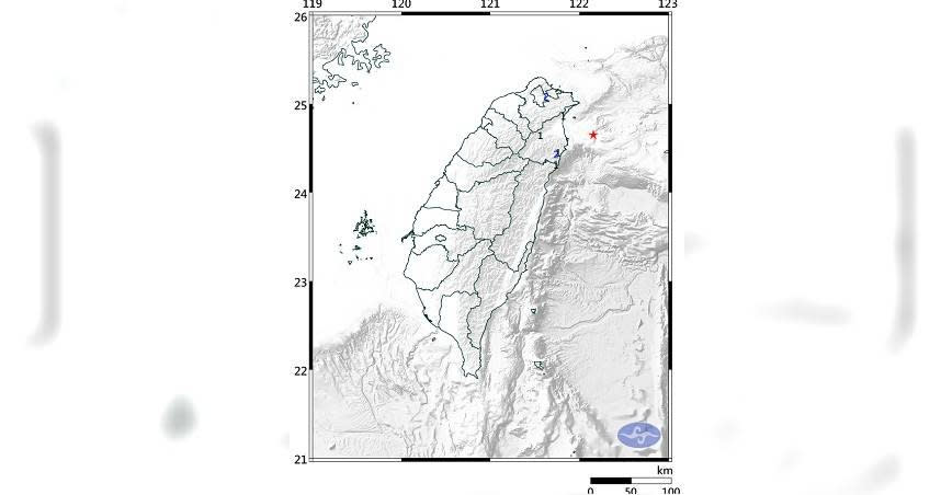 1日深夜發生地震。（圖／中央氣象局）