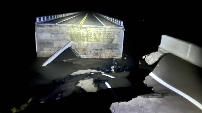 A section of the causeway leading to Sanibel, Florida, was knocked out by Hurricane Ian, Sept. 29, 2022.