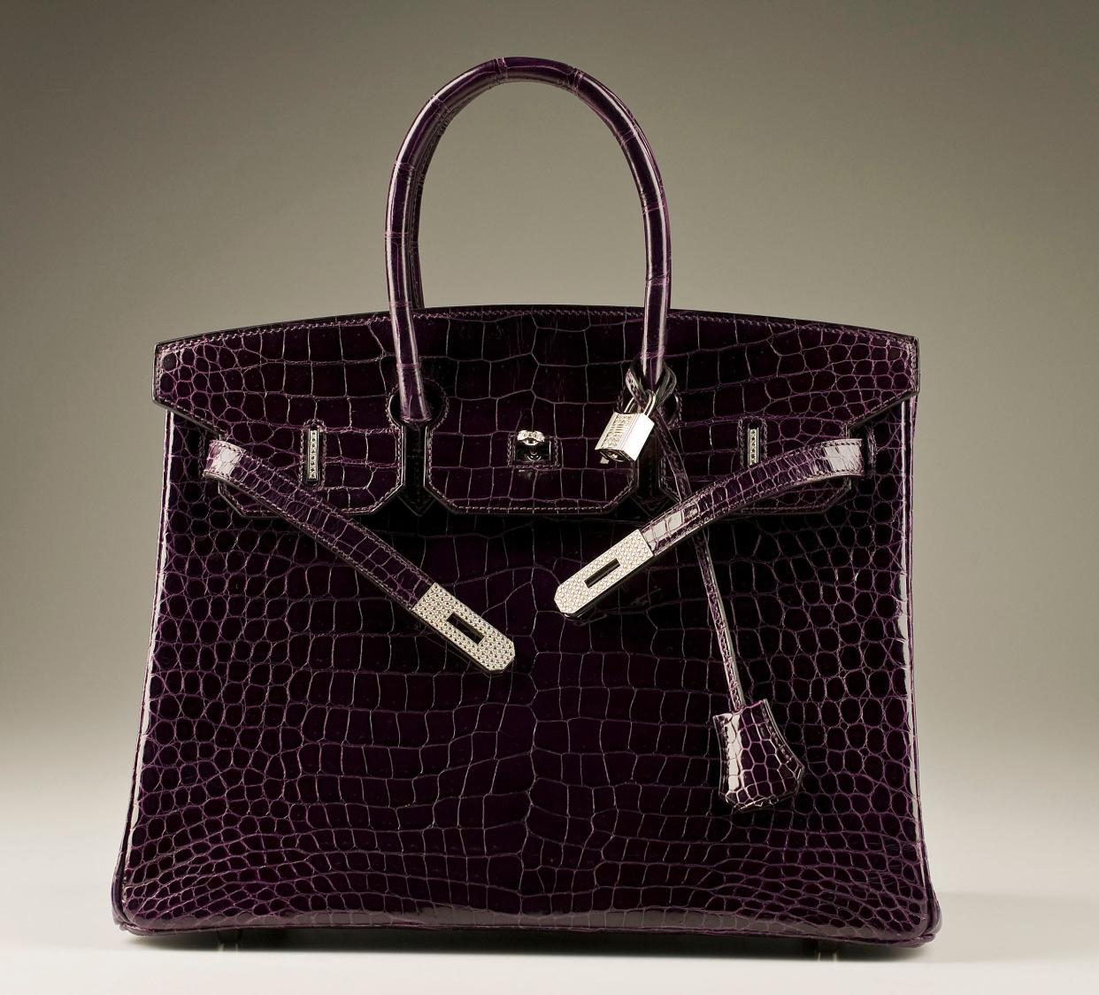 A Hermes Birkin handbag with 8.2 carats of diamonds on the bag bag and 1.64 carats of diamonds on the padlock.