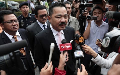 Indonesia's ambassador to Malaysia Rusdi Kirana (C) speaks to journalists ahead of the trial of suspects in the assasination of North Korean leader's Kim Jong-un's half-brother  - Credit: EPA