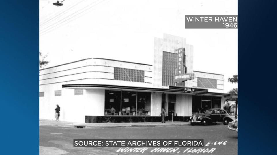 The first Publix location in Winter Haven in 1946 became the first in the U.S. to be fully air conditioned and have automatic doors.