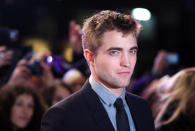 Robert Pattinson on the red carpet at the UK premiere of 'The Twilight Saga: Breaking Dawn - Part 2' in Leicester Square. <br><br><b>[Breaking Dawn - Part 2: <a href="http://uk.movies.yahoo.com/movie/the-twilight-saga-breaking-dawn-part-2/" data-ylk="slk:Everything you need to know;elm:context_link;itc:0;sec:content-canvas" class="link ">Everything you need to know</a>]</b>