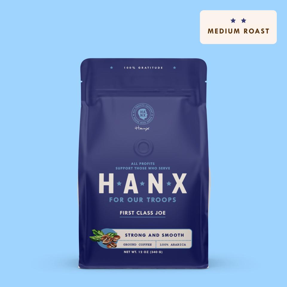 <p><a href="https://givehanx.com/products/ground-coffee-bags?variant=41250730246244" rel="nofollow noopener" target="_blank" data-ylk="slk:Shop Now;elm:context_link;itc:0" class="link ">Shop Now</a></p><p>Hanx Ground Coffee Bags</p><p>$16.00</p><p>givehanx.com</p>