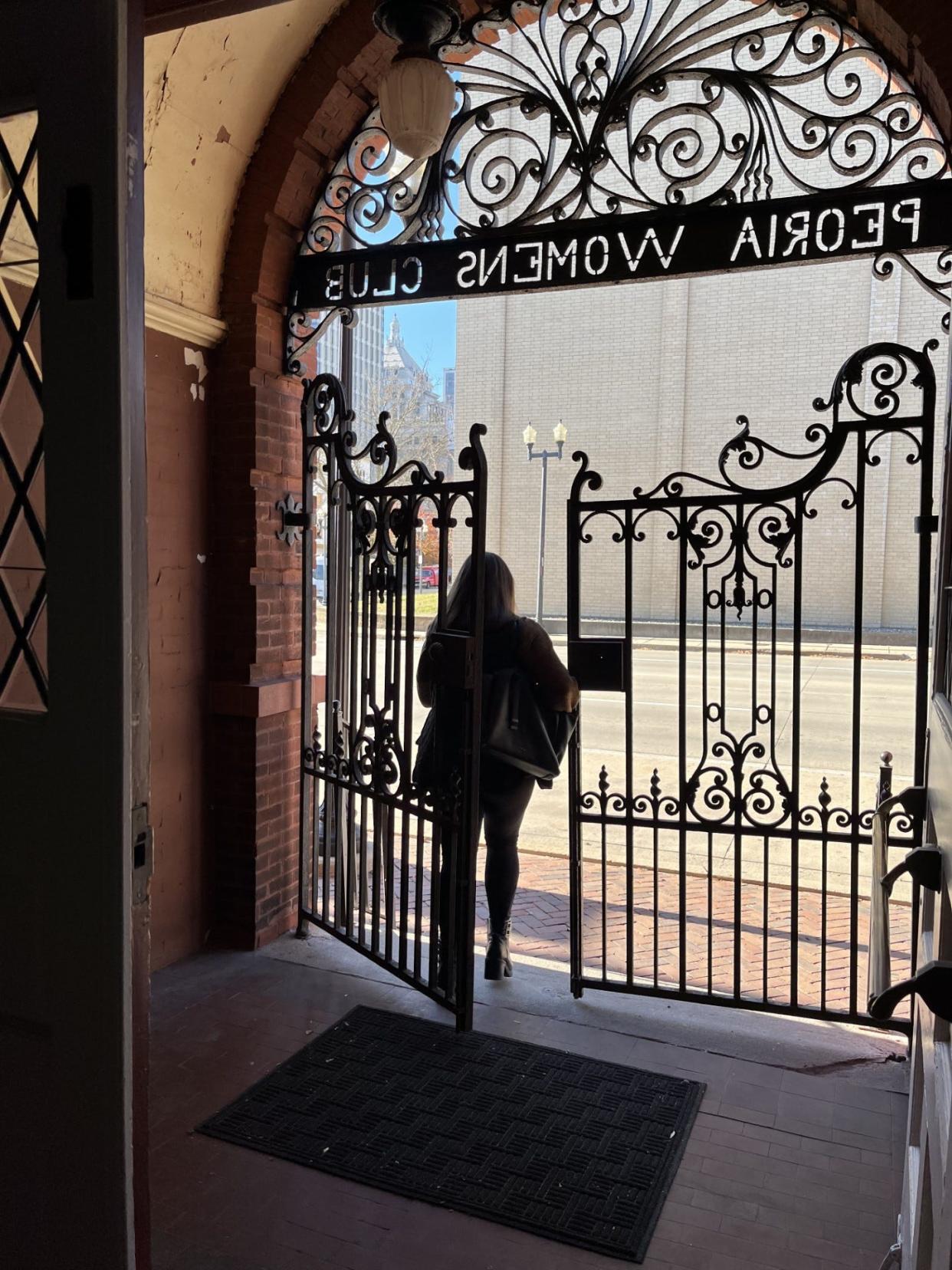 The iron gates at the entrance of Peoria Women's Club were cast at AJ Lucas foundry in Peoria when the building was constructed in 1893.