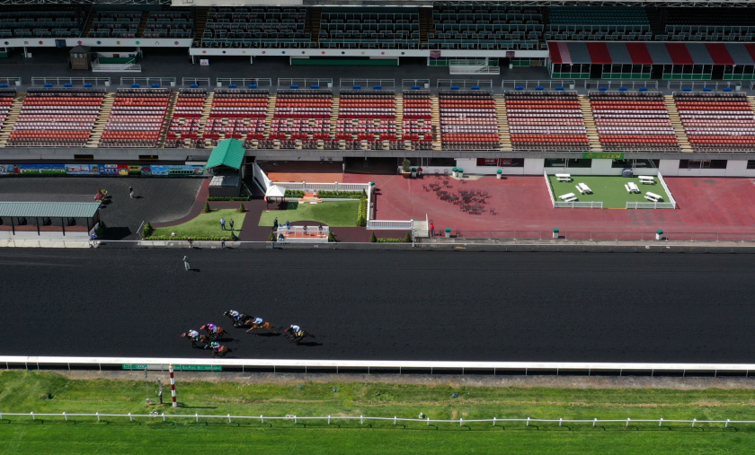 Horse racing continues at Golden Gate Fields with no fans in attendance because of coronavirus concerns March 19, 2020.