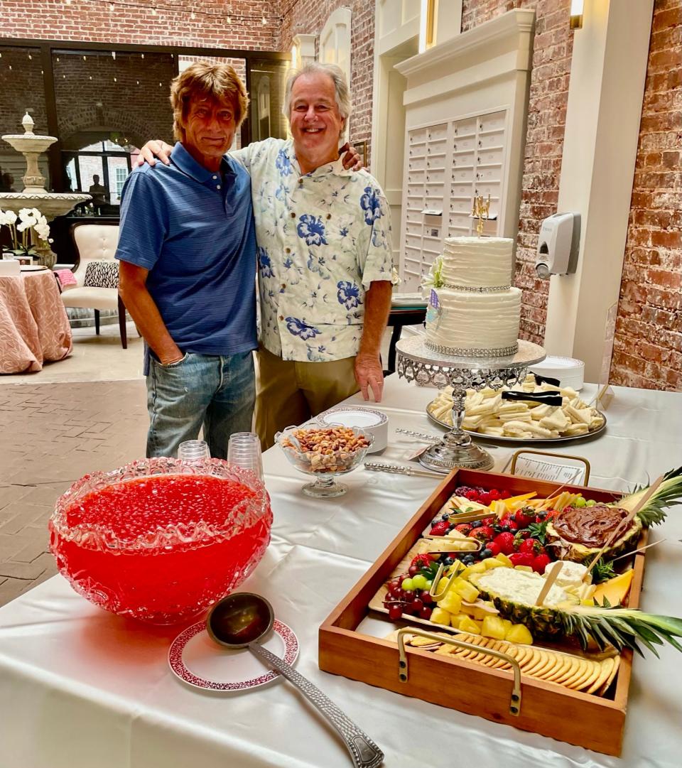 Sons and brothers Larry and Randy at Zenobia and David Booth’s 75th wedding anniversary celebration at Knoxville High Senior Living. June 12, 2022.