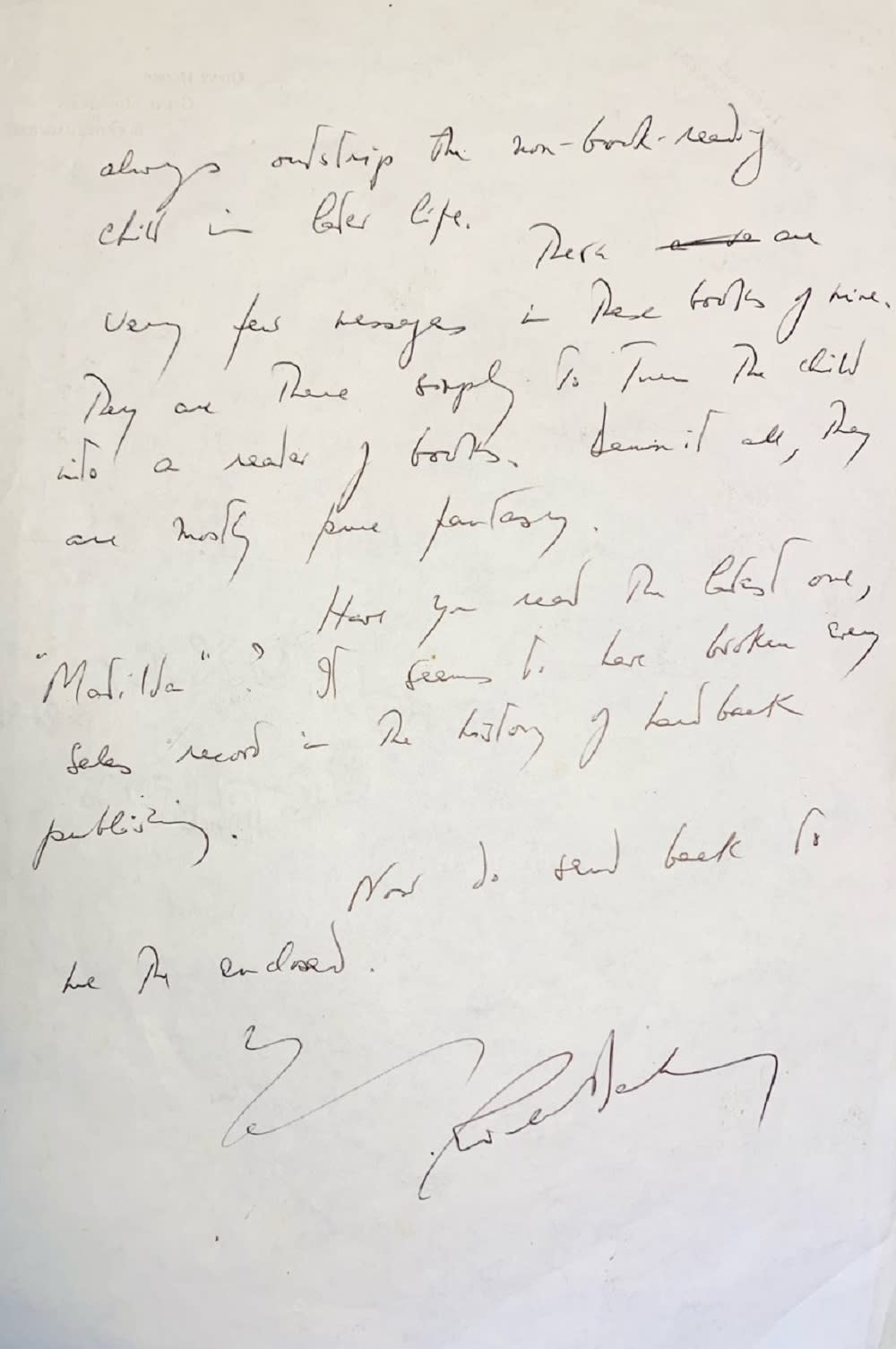 Dahl Letter