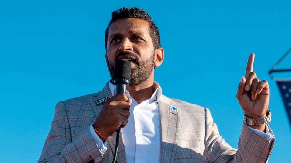 PHOTO: Kash Patel speaks at a rally in Minden, Nev., Oct. 8, 2022.  (Jose Luis Villegas/AP, FILE)