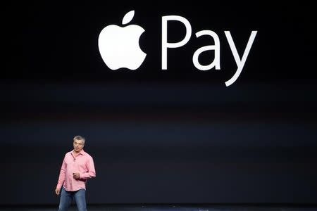 File photo of Eddy Cue, Apple's senior vice president of Internet Software and Service, introducing Apple Pay during an Apple event at the Flint Center in Cupertino, California, September 9, 2014. REUTERS/Stephen Lam