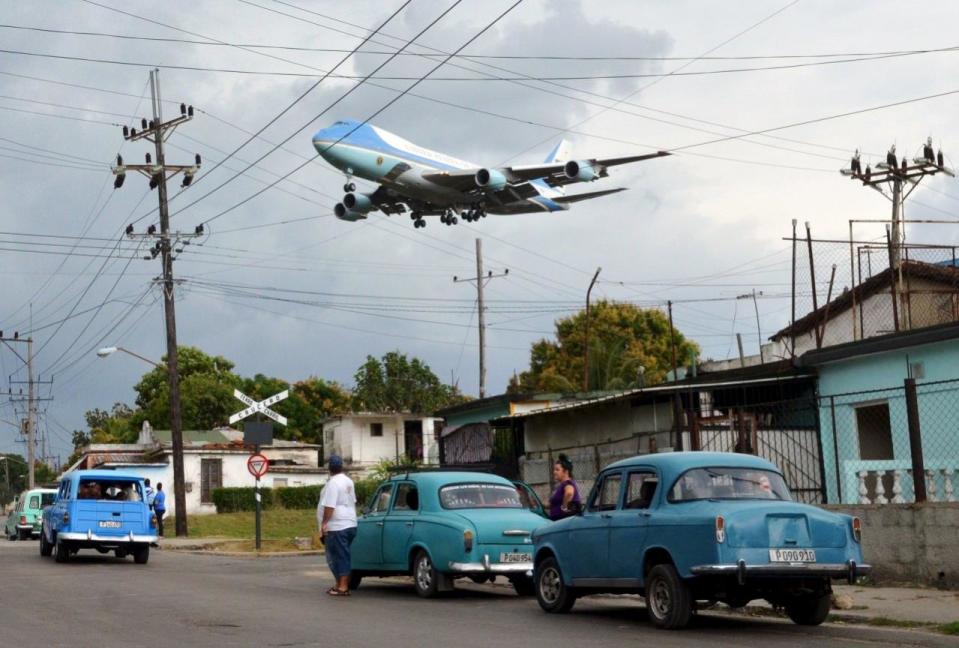 Flying over Havana neighborhood