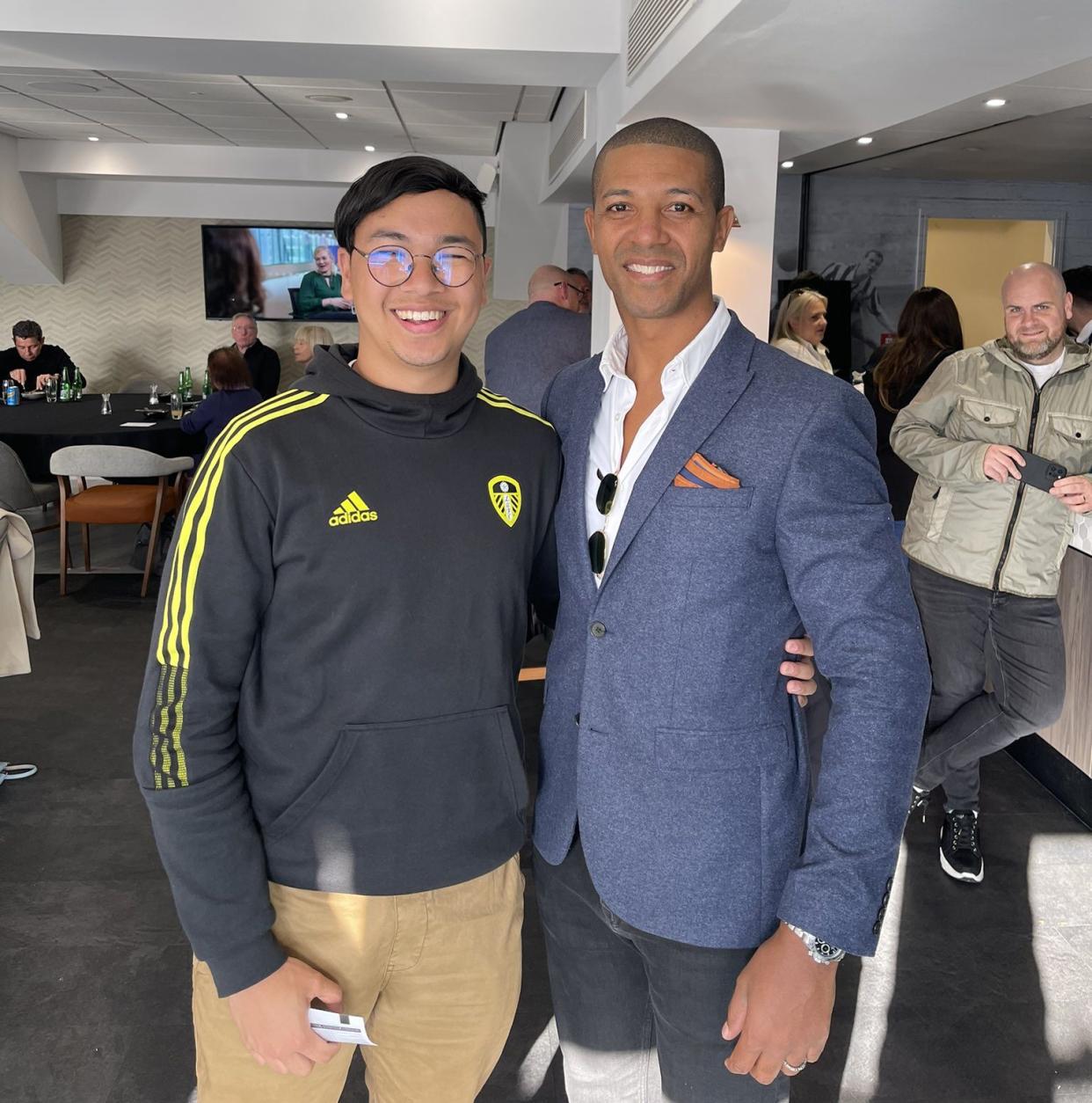 Chris Garcia with former Leeds striker Jermaine Beckford