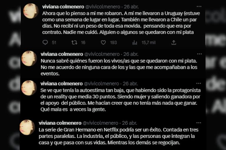 Viviana Colmenero reveló la estafa que sufrió (Captura Twitter)