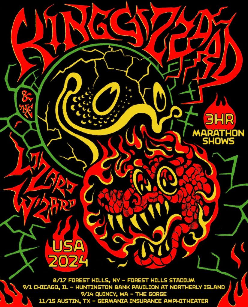 king gizzard and the lizard wizard 2024 tour dates artwork poster
