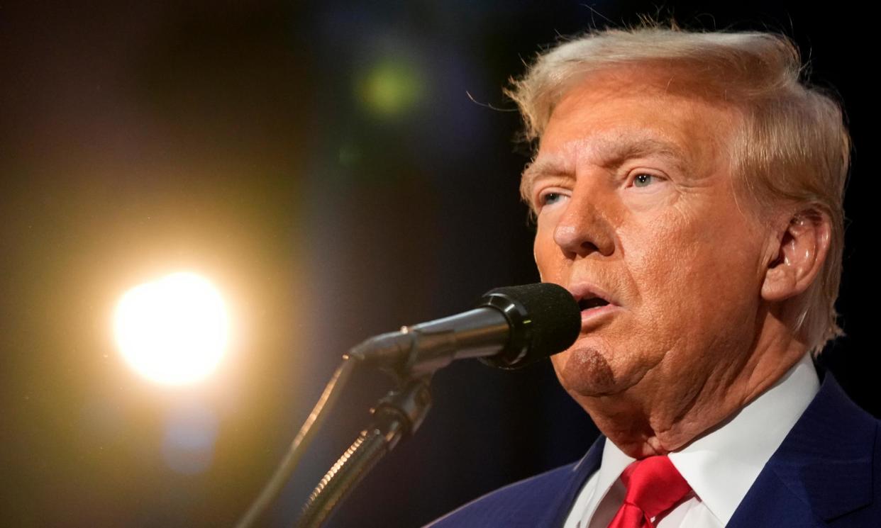 <span>Donald Trump speaks at a campaign event in New York on Thursday.</span><span>Photograph: Alex Brandon/AP</span>