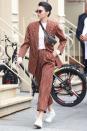 <p><strong><strong>June 2017</strong></strong> Kendall Jenner wore her favourite vintage Louis Vuitton <a href="https://www.harpersbazaar.com/uk/fashion/shows-trends/news/g37890/good-taste-bad-taste-fashion-trend/" rel="nofollow noopener" target="_blank" data-ylk="slk:bumbag;elm:context_link;itc:0;sec:content-canvas" class="link ">bumbag</a> across her pinstripe Wolk Morais suit with her hair slicked back while in New York.</p>