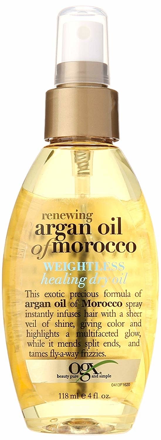 Shop Now: OGX Renewing Argan Oil Of Morocco Weightless Healing Dry Oil, $7.99, available at Ulta.