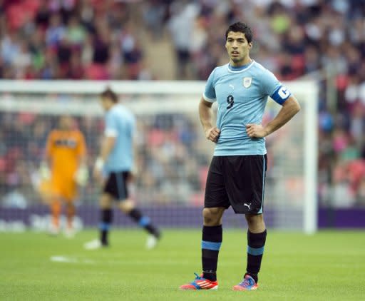 LUIS SUAREZ URUGUAY & Liverpool FC Juegos Olímpicos de Londres 2012 MENS  FÚTBOL, UA V EMIRATES URUGUAY, Old Trafford, Manchester, Inglaterra, 26 de  julio de 2012 GAN55664 ¡ADVERTENCIA! Esta fotografía sólo podrán