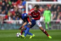 <p>Ramirez and Bailly continue to battle </p>