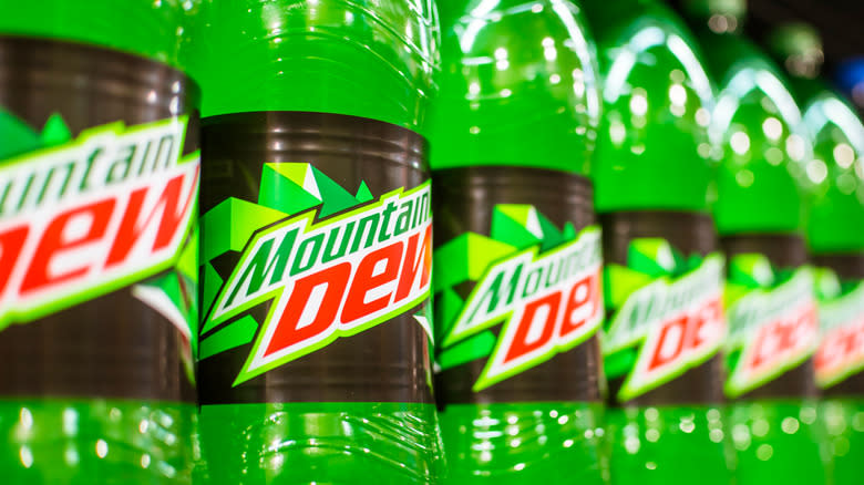 mountain dew on store shelf