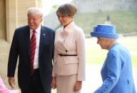 <p>President Donald Trump and wife Melania met Queen Elizabeth II at Windsor Castle for tea this afternoon. </p>