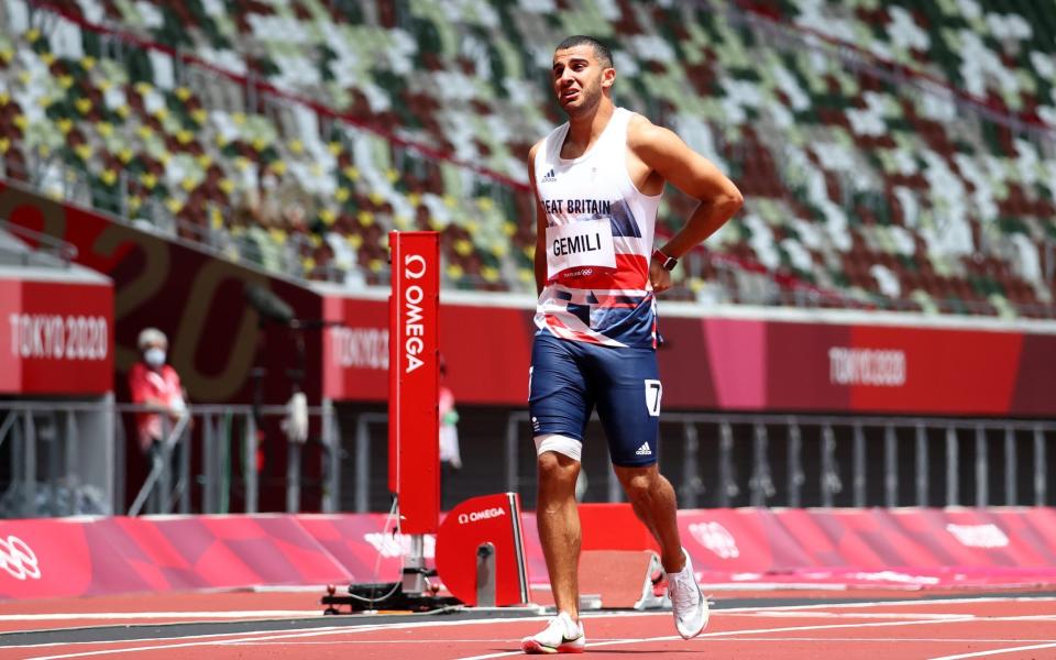 Adam Gemili was only able to walk his 200m after pulling up with injury - LUCY NICHOLSON