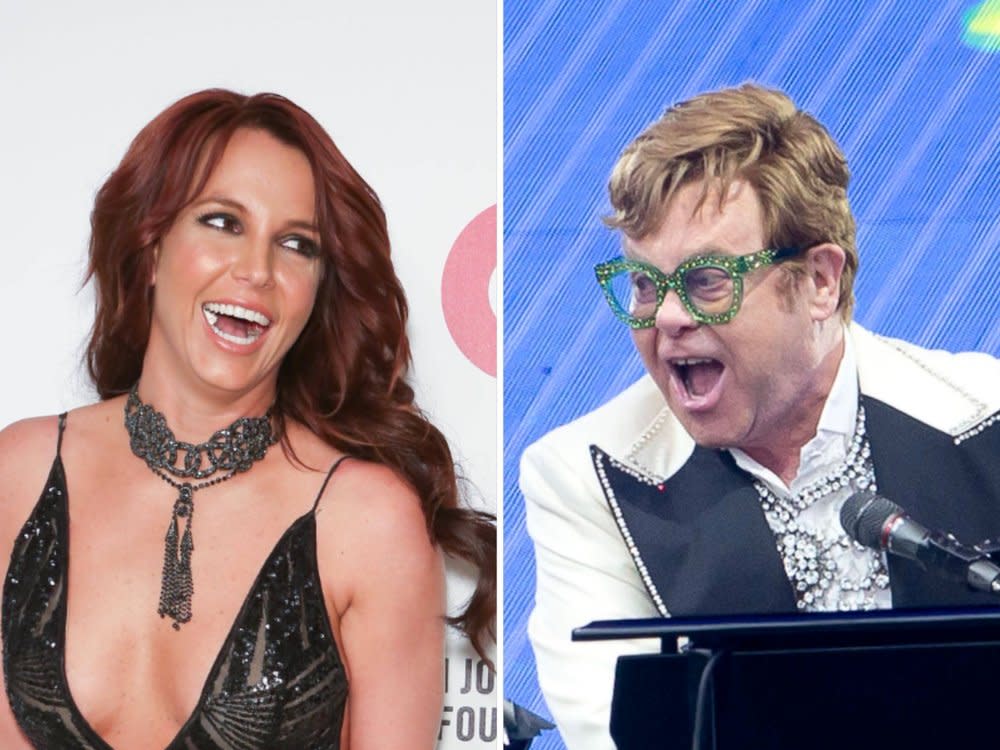 Britney Spears und Elton John lassen es bald schon gemeinsam krachen. (Bild: imago/PicturePerfect / imago/Matrix)