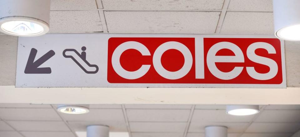 Pictured: Coles logo outside of supermarket. Image: Getty