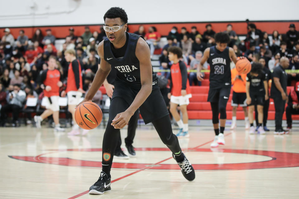 Bryce James will attend a different Southern California private school than previously expected. (Meg Oliphant/Getty Images)