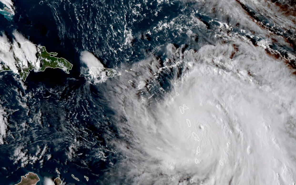 The eye of Hurricane Maria as it nears Dominica - NASA