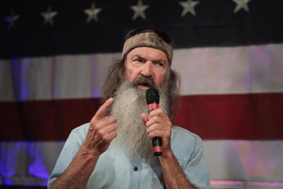 Phil Robertson speaks at a campaign event for Roy Moore on Sept. 25, 2017, in Fairhope, Ala. (Photo: Scott Olson/Getty Images)