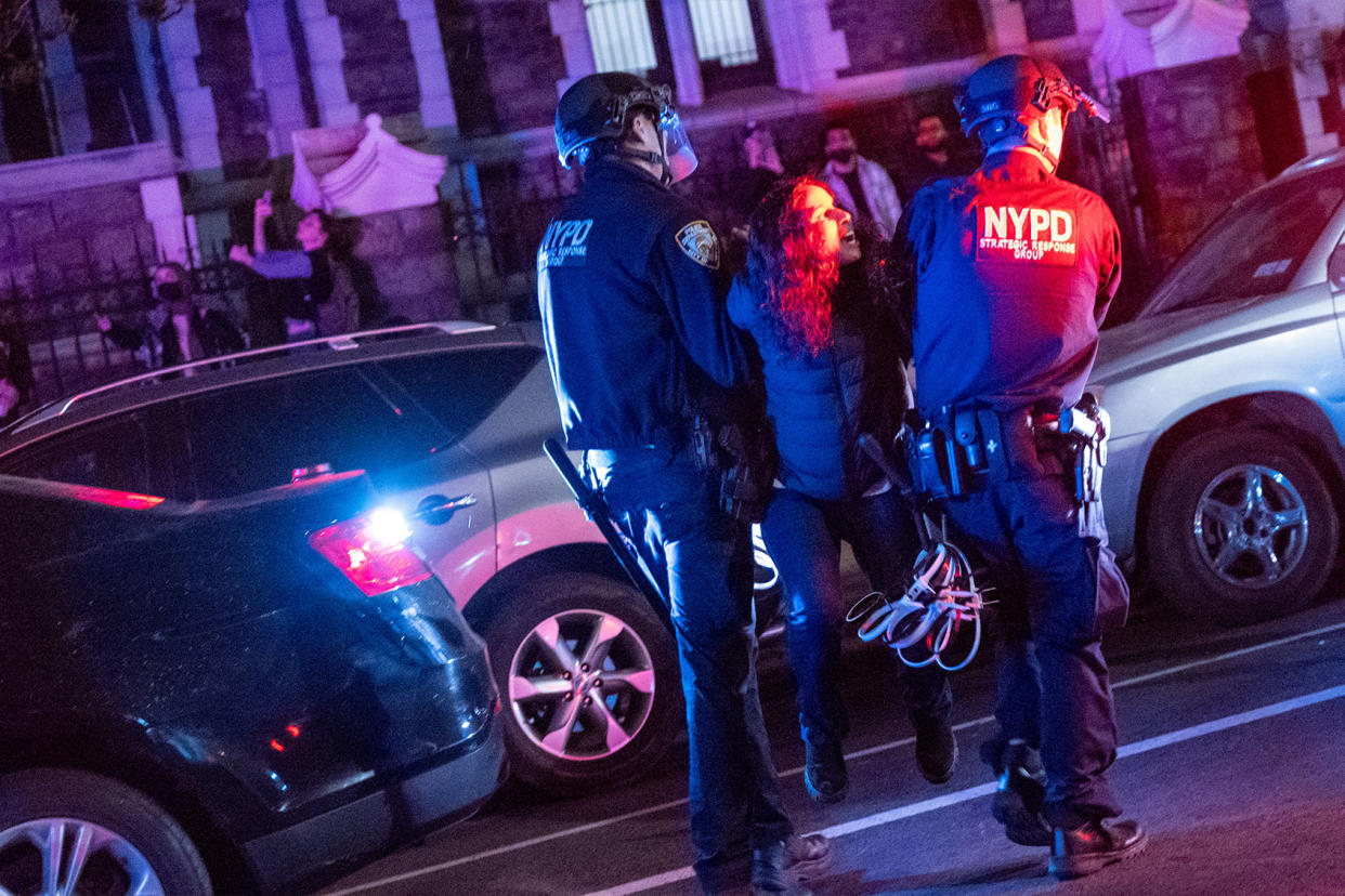 NYPD Police arresting Pro-Palestinian college protester Spencer Platt/Getty Images