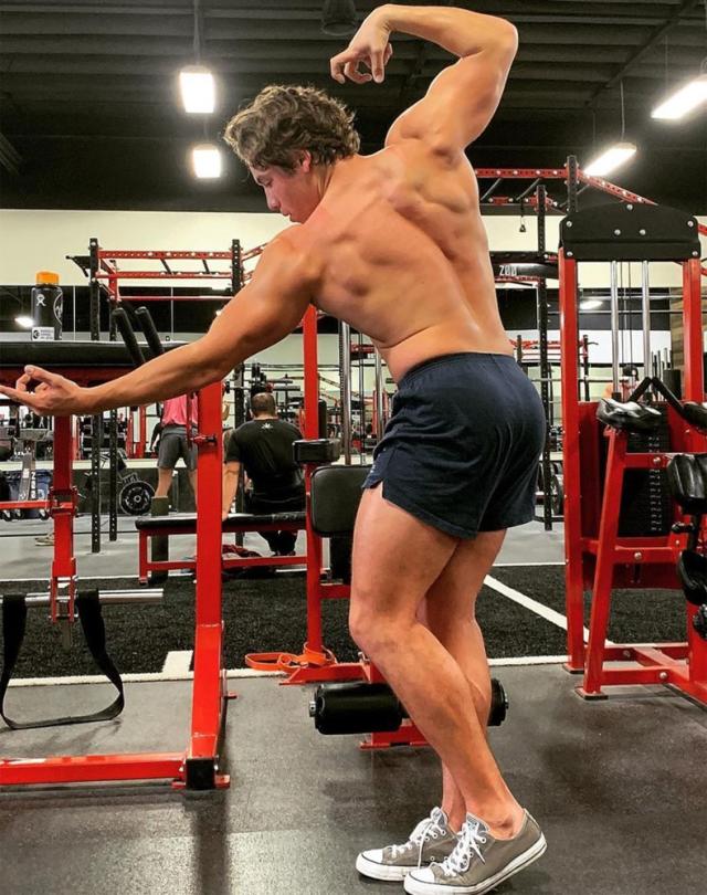 Arnold Schwarzenegger's Son Joseph Baena Off His Muscles & Recreates His Dad's Classic Pose