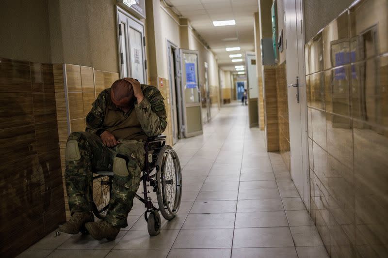 Doctors treat wounded soldiers at a frontline military hospital in Donetsk region, as Russia's attack on Ukraine continues